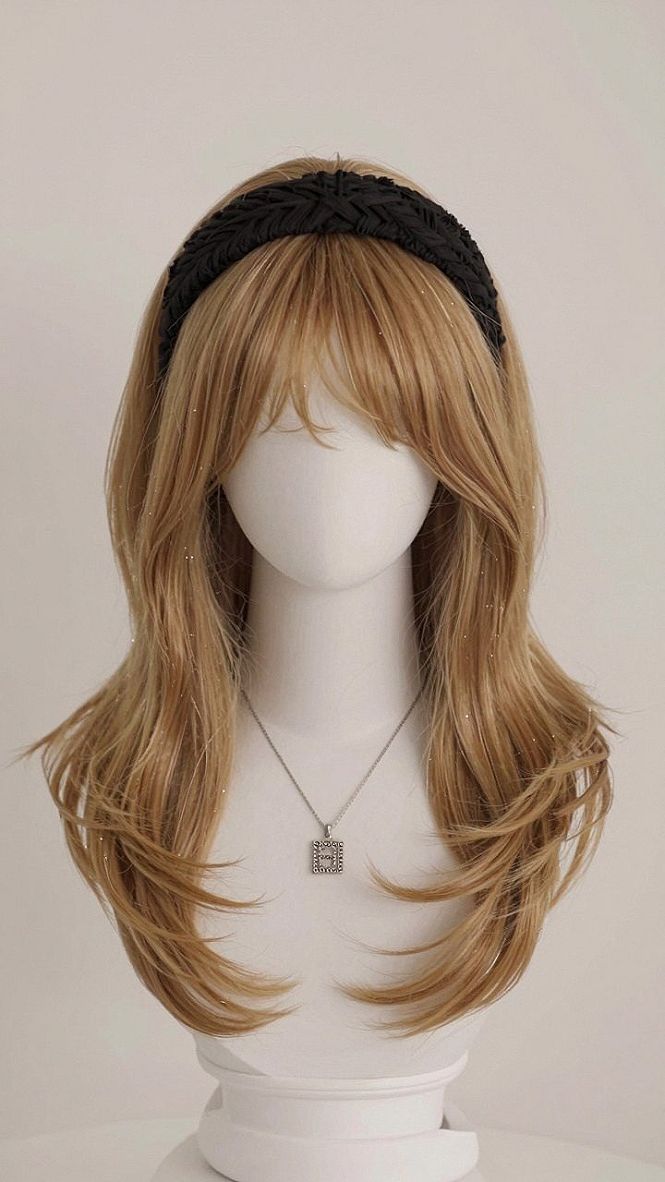 Layered Long Hair With Braided Headbands