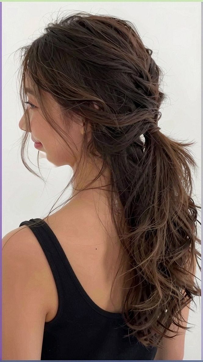 Textured Low Ponytail With Wraparound Details
