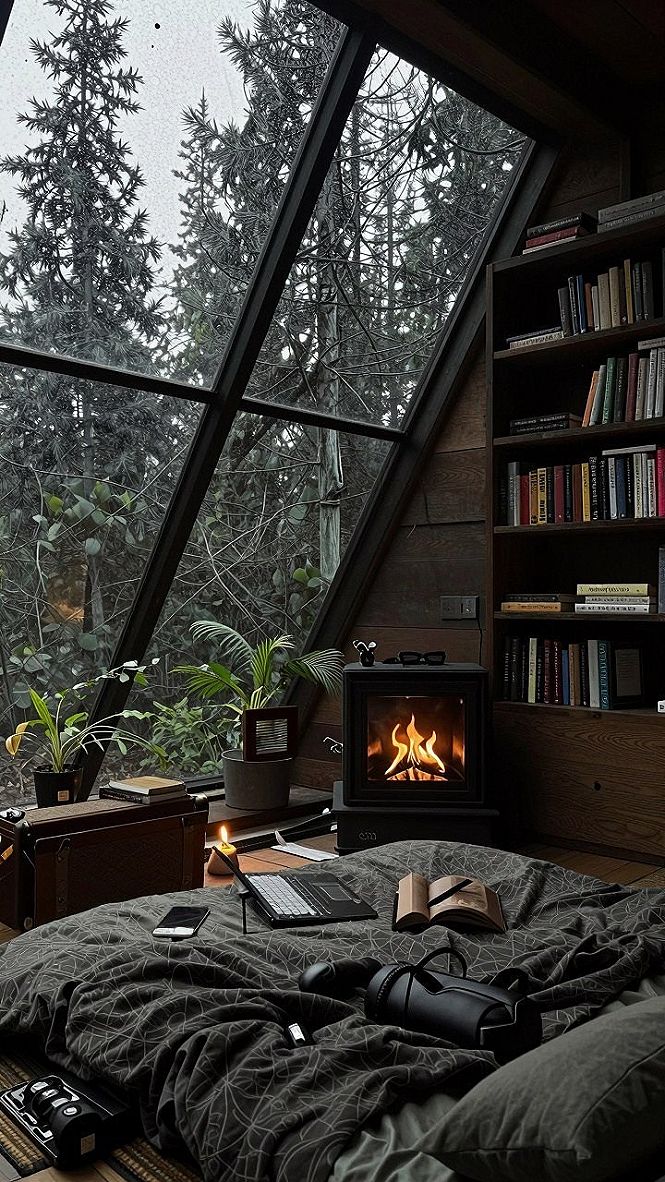 Keeping Cozy with Charcoal Bedding and Dark Linens