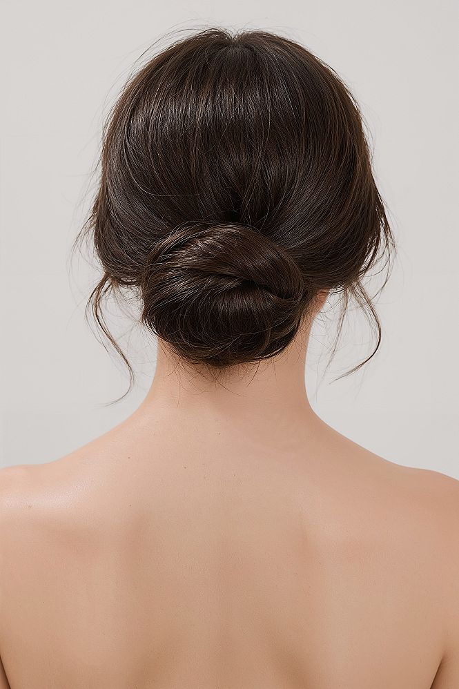 Timeless French Twist Low Bun: Sophisticated Wedding Hair Perfection