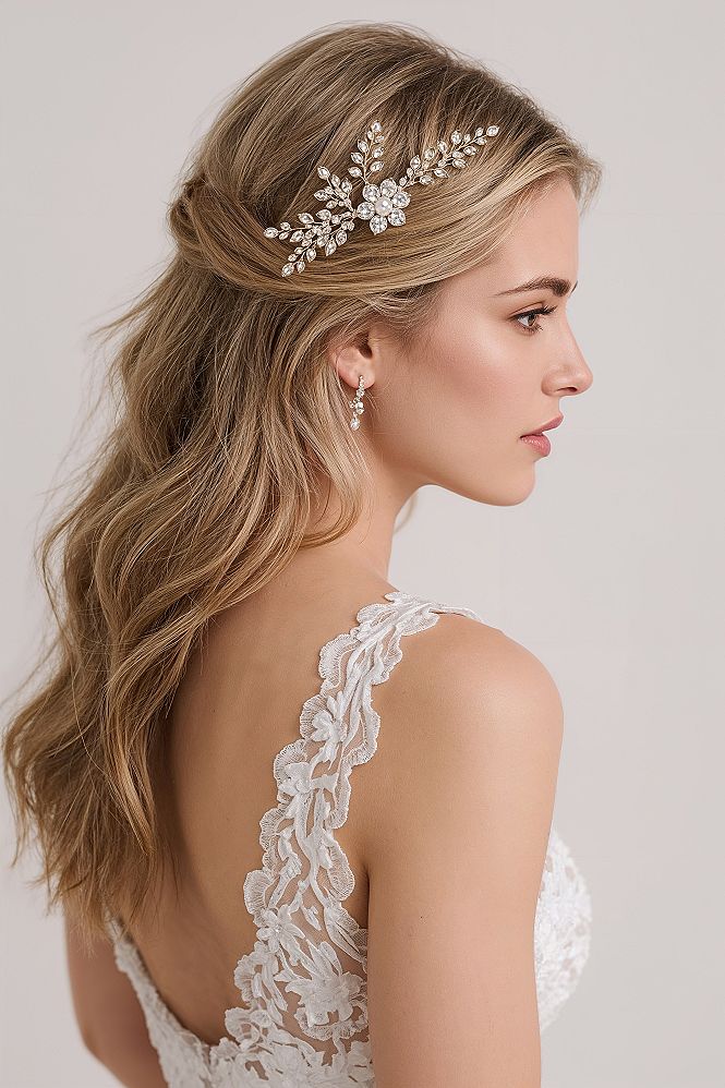 Pearl Perfection: Engagement Hairstyles with Half Up Half Down Glamour