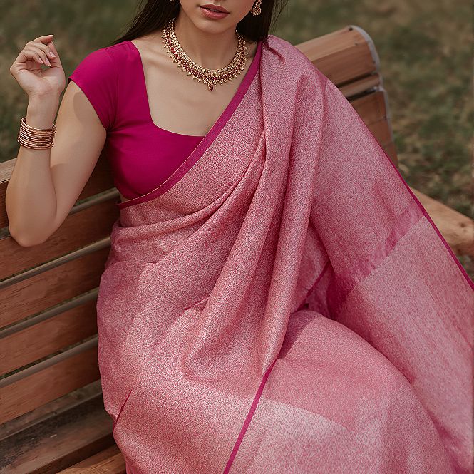 Elegant Pattu Sarees & Onion Pink Blouse Perfection