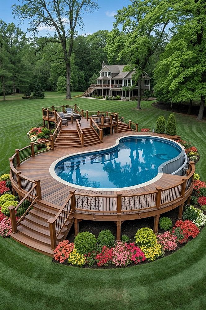 Luxury Above Ground Pool Deck Designs for Grand Backyard Transformations