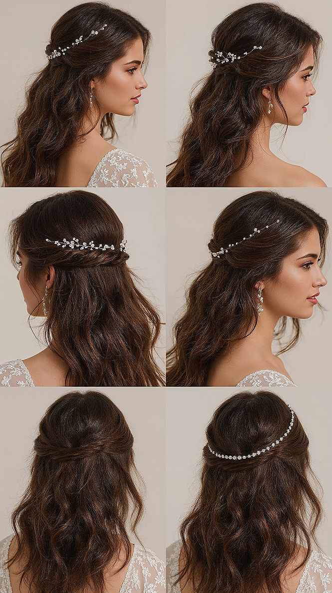 Dreamy Indian Bridal Hairstyles: Open Hair & Elegant Updos