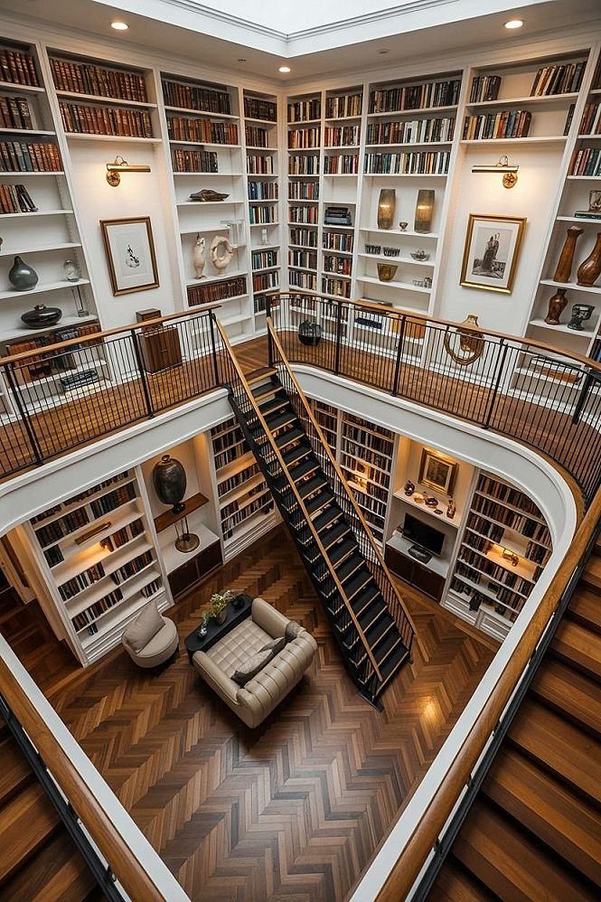 Dream Home Library Aesthetic: Modern Colonial Book House Oasis