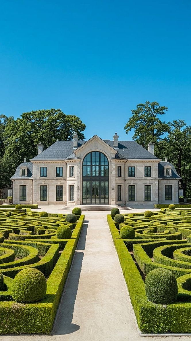 Grand French Garden Landscape Design for Elegant Estate Exteriors