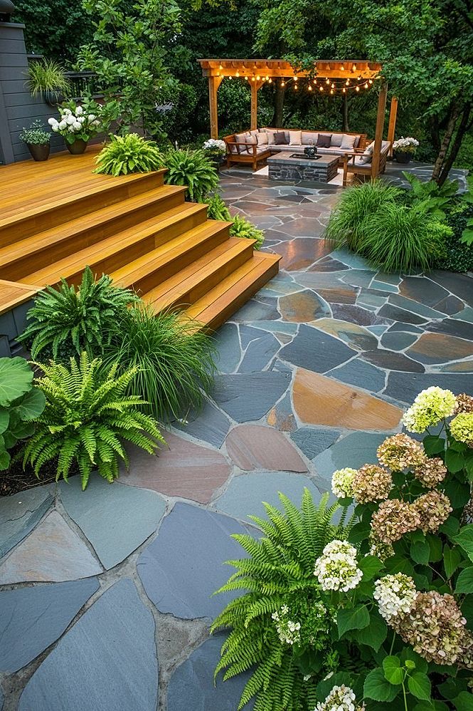 Modern Outdoor Living: Deck & Garden Ideas with Natural Hardscape
