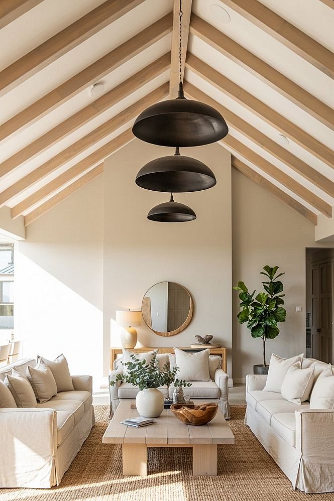 Modern Farmhouse Living Room: Chic Neutrals & Cozy Elegance
