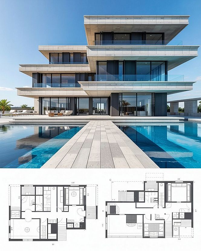 Sleek Minimalist Villa: Contemporary Design & Modern Floor Plan