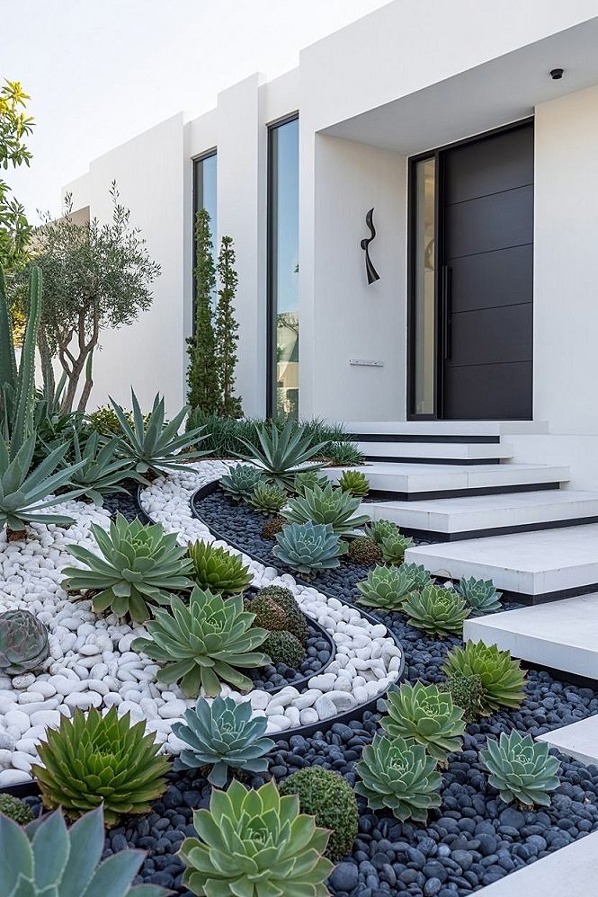 Stunning Modern Front Yard: Low-Maintenance Landscape & Curb Appeal