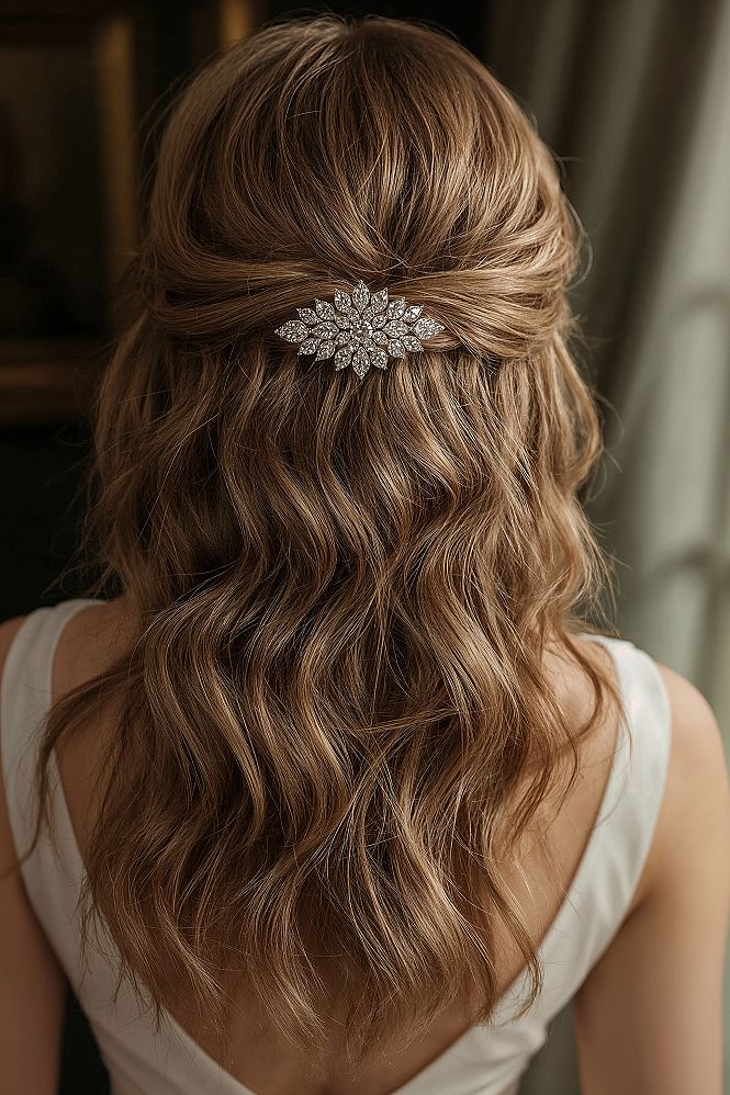 Chic Wedding Guest Hair: Easy Half Updos with Romantic Waves