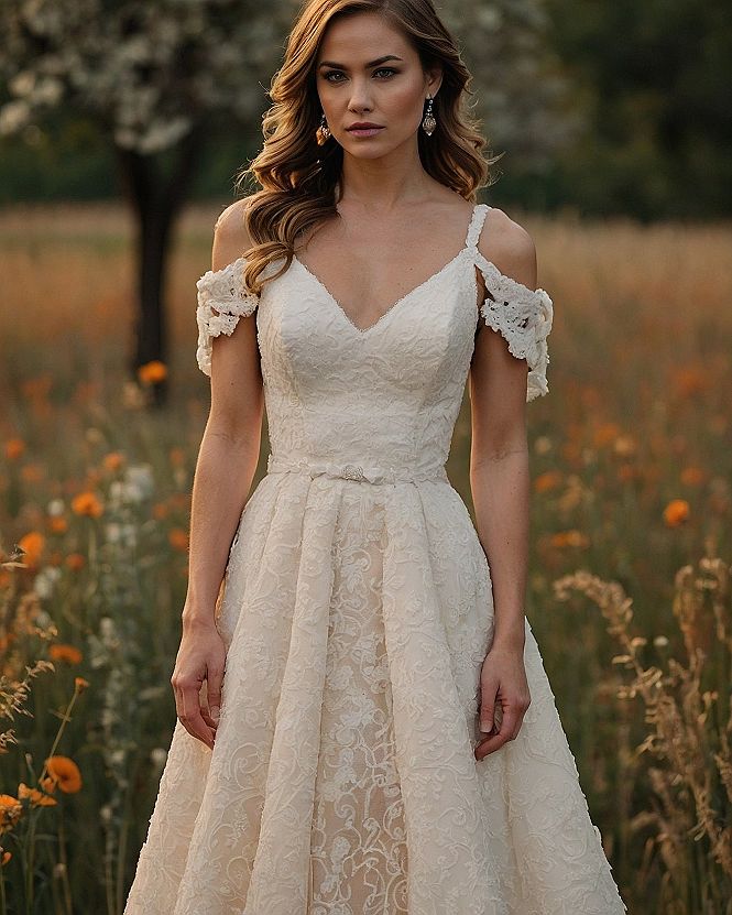 Delicate Lace Meets Off-Shoulder Design