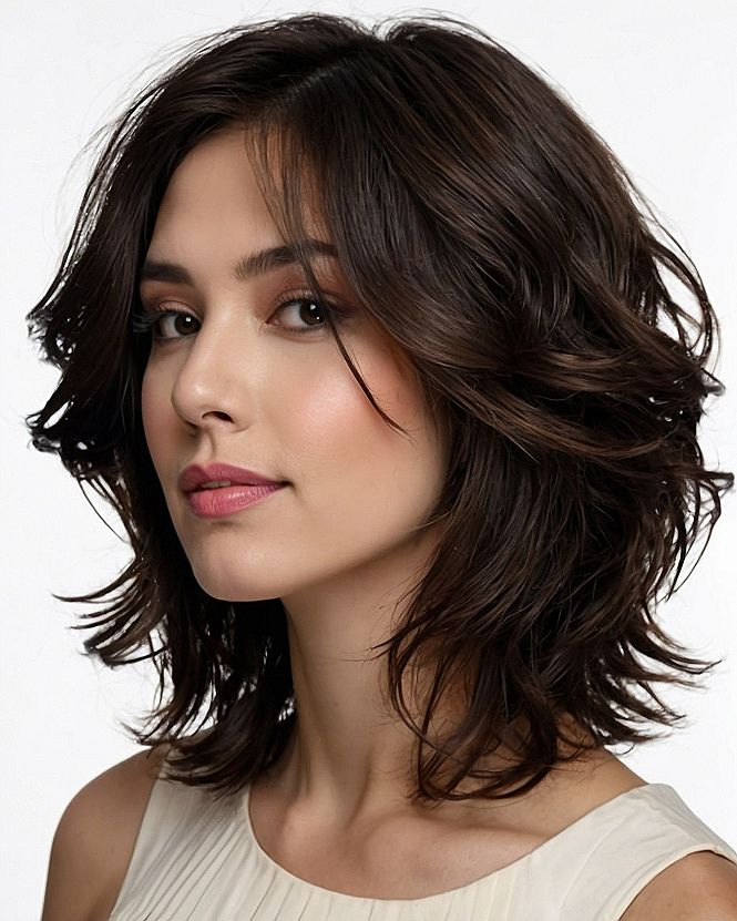 Chic Side Profile with Textured Layers