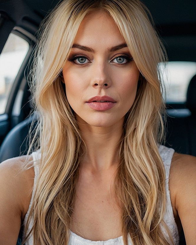 Structured Interior Meets Loose Blonde Waves