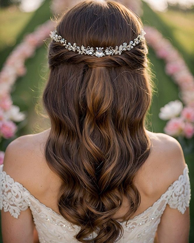 Sparkling Hairband with Braided Half-Up