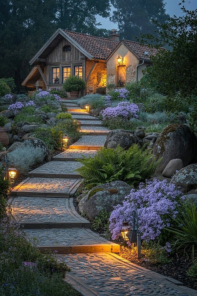 Enchanting Garden Paths: Rustic House Decor & DIY Stone Ideas