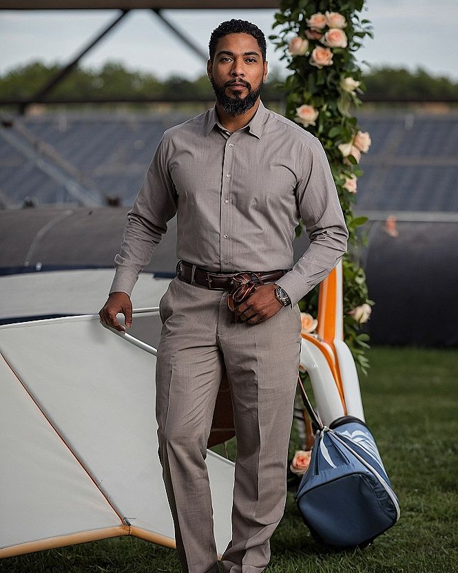 Styling a Black Suit with Athletic Sneakers