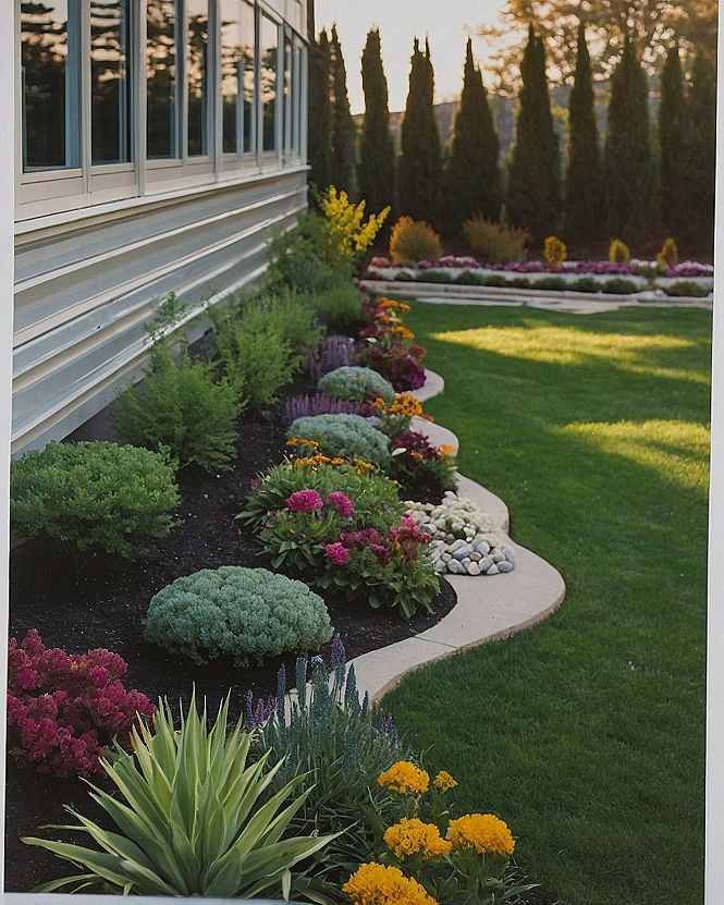 Adding Curved Garden Beds Along House Foundations