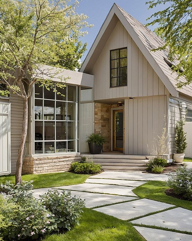Designing a Modern Alpine House Front Yard
