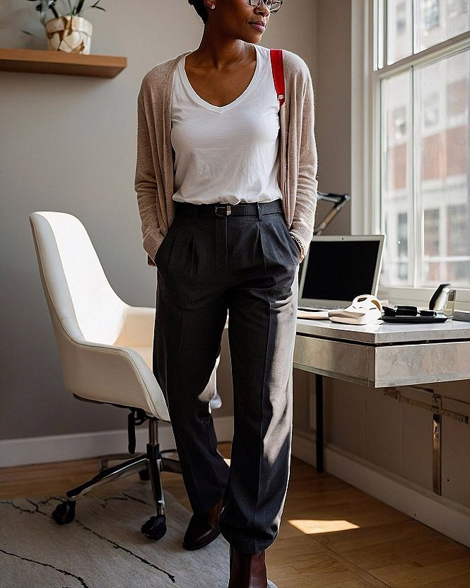 Pairing Lightweight Cardigans with Tailored Trousers