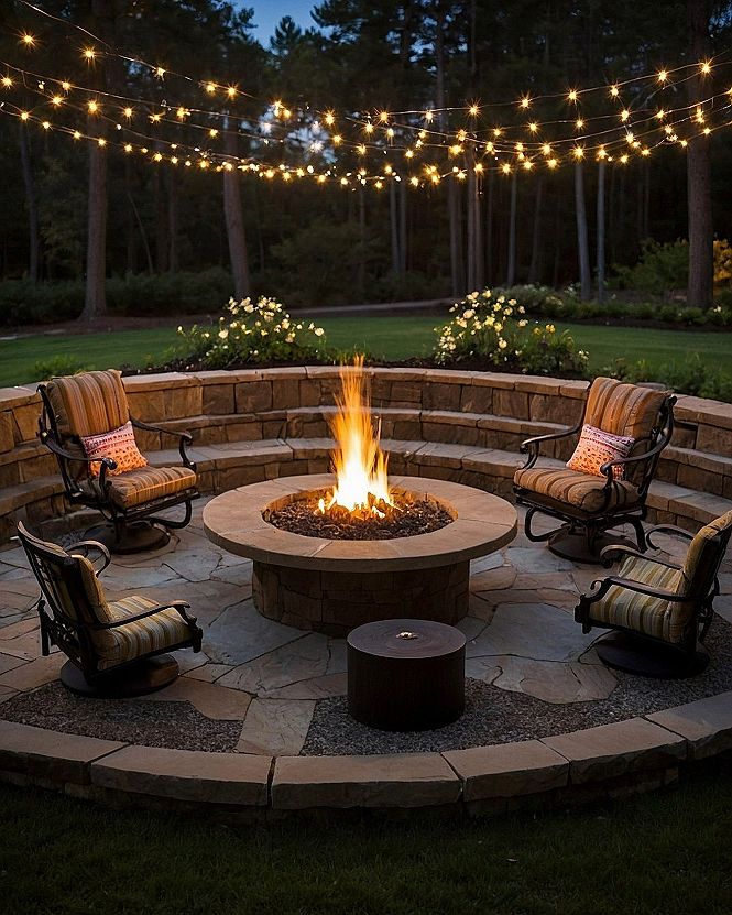 Adding Overhead String Lights to Your Sunken Patio