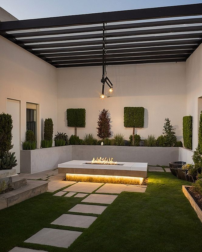 Adding a Modern Concrete Fire Pit and Paver Patio