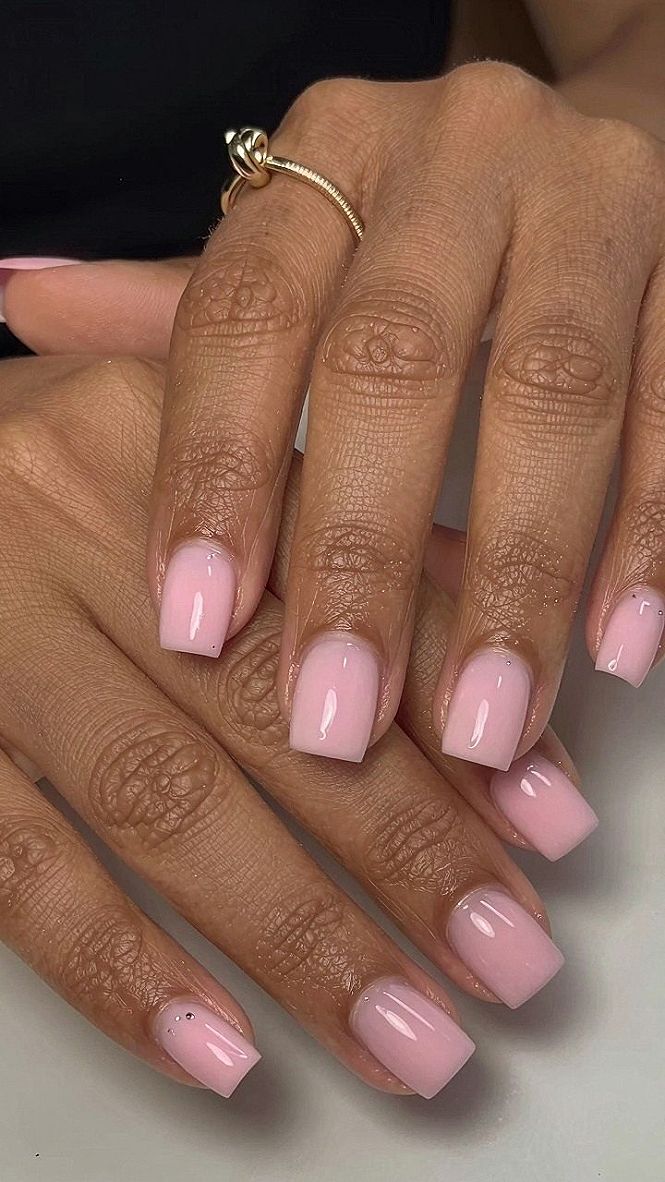 Adding Tiny Rhinestones to Short Square Nails