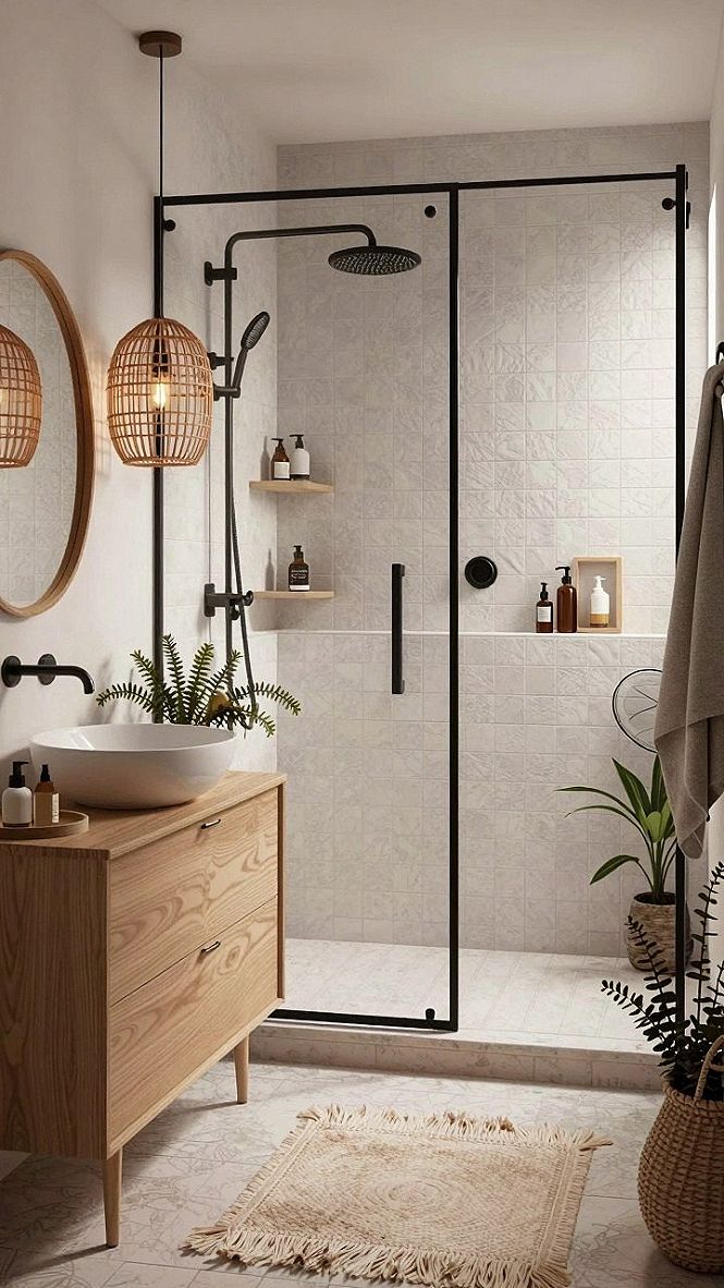 Adding Warmth with Wood Accents Near Glass Partitions