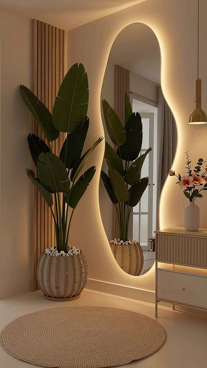 Adding Backlit Mirrors for Soft Living Room Illumination