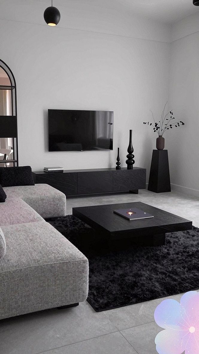 Minimalist Black TV Unit Setup for Modern Living Rooms