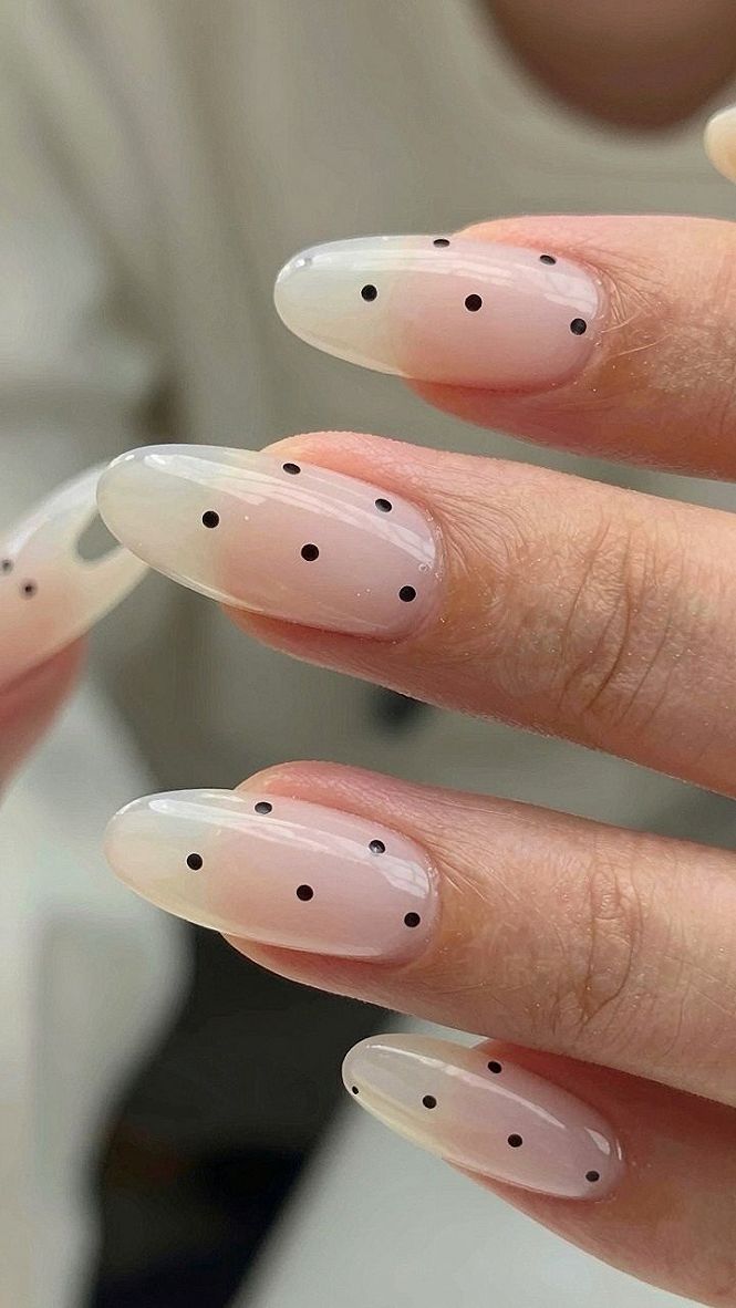 Adding Playful Polka Dot Accents To Soft Pink Nails