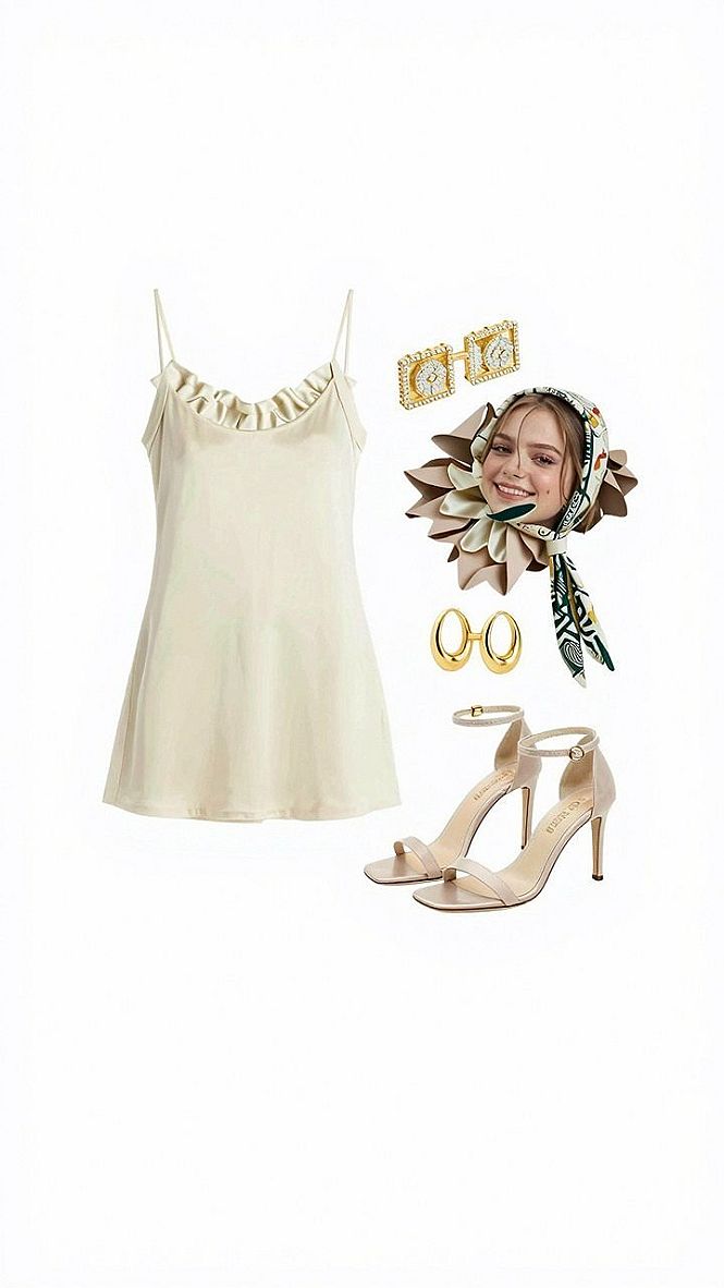 Styling a Ruffled Satin Slip Dress for Winter Dances