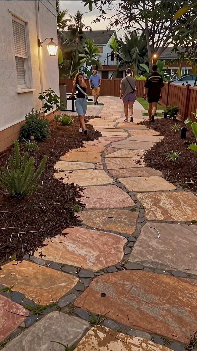 Creating a Winding Flagstone Garden Walkway