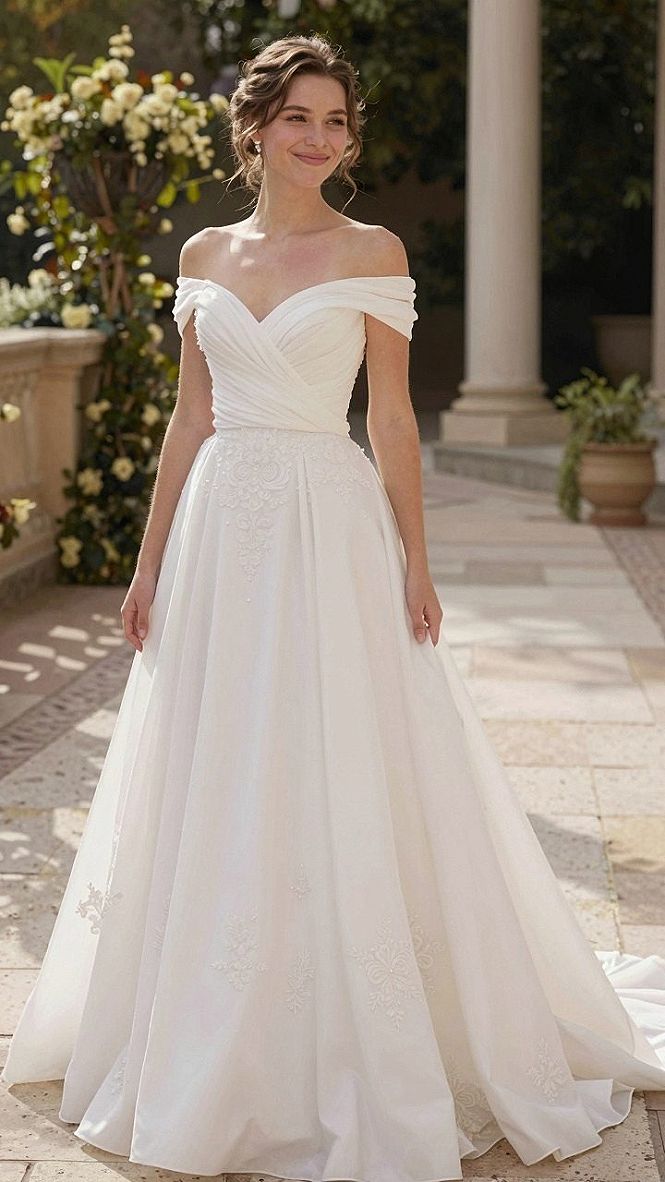 Embracing Sweetheart Necklines on A Line Wedding Gowns