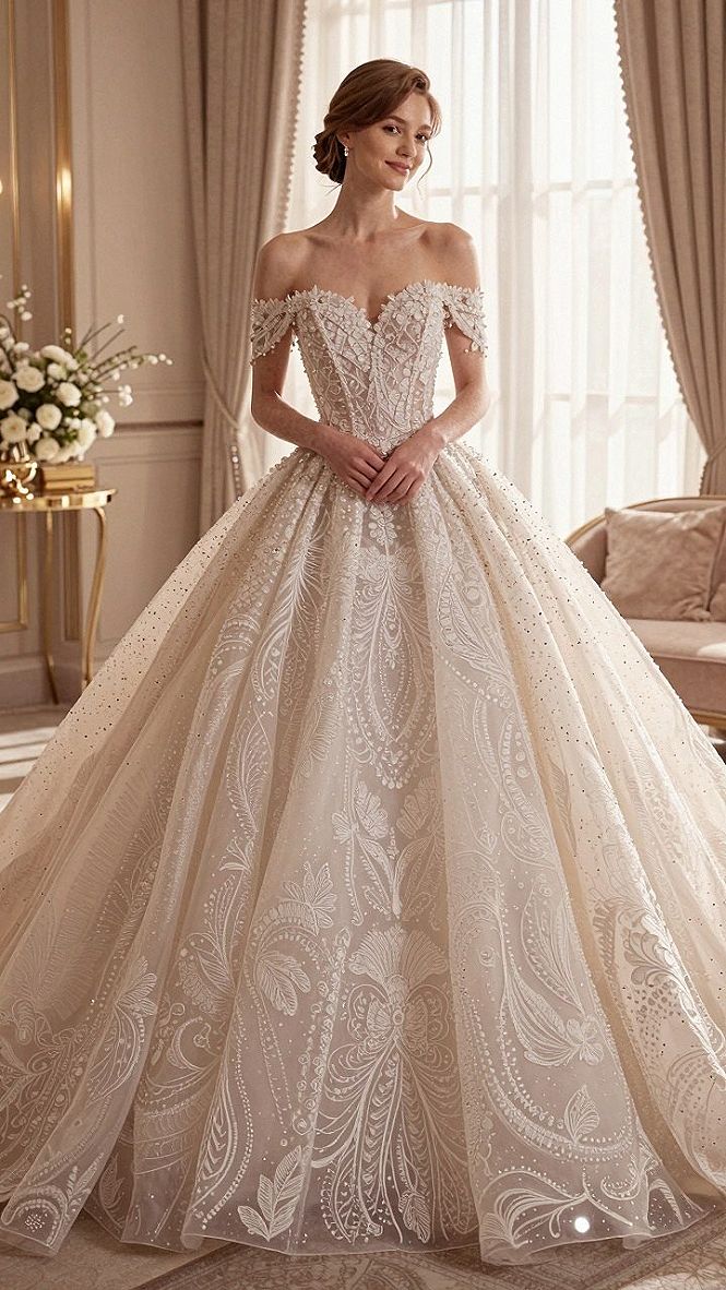 Styling An Off-The-Shoulder Ball Gown For Your Reception