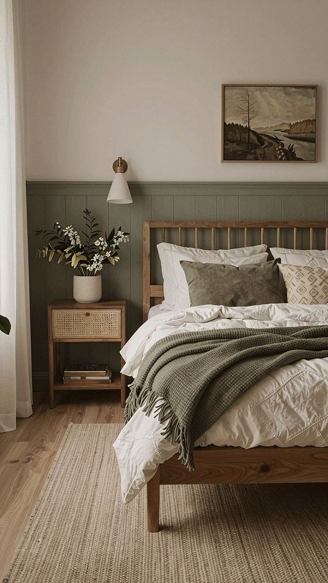 Adding Rattan Bedside Tables for Natural Texture