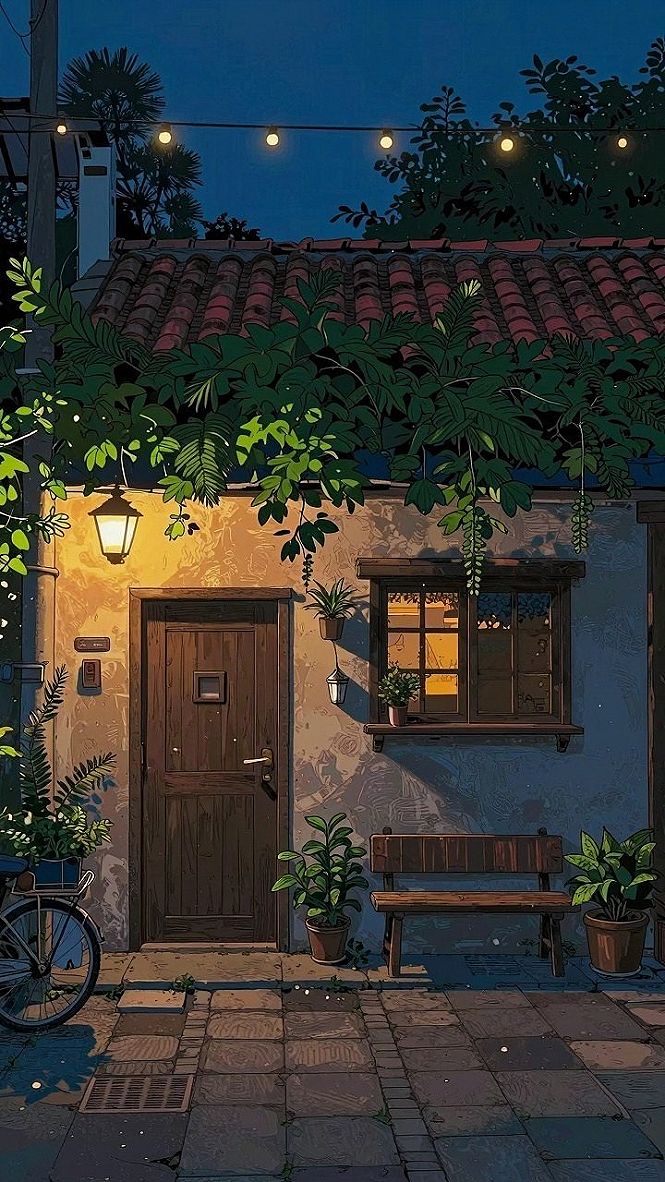 Creating a Cozy Evening Vibe with Warm Porch Wallpaper