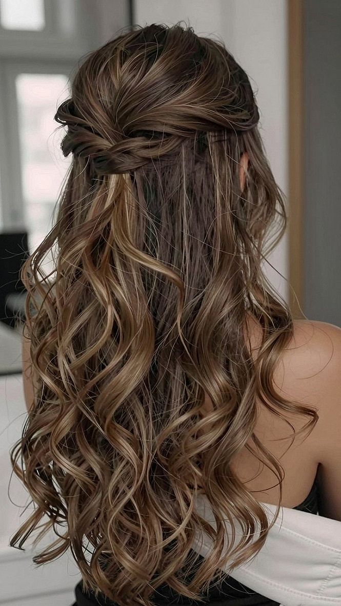 Twisted Half Up Crown Braid for Blonde Curls