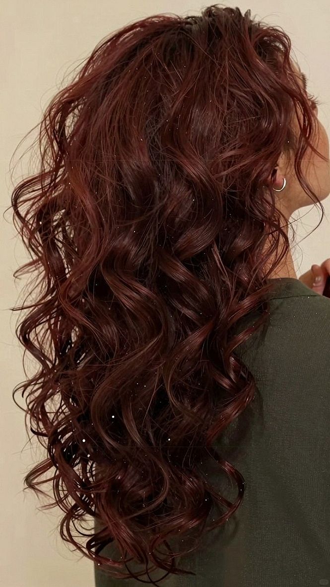 Glossy Cherry Cola Curls for Extra Bounce