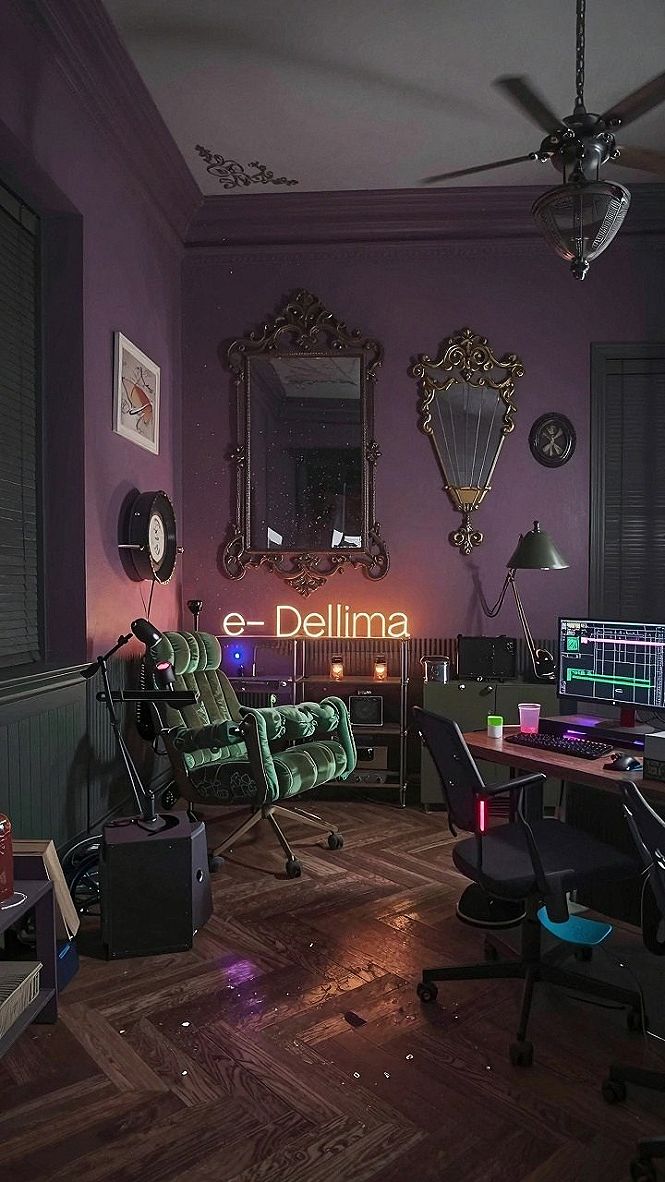 Creating a Moody Computer Setup in Your Gothic Bedroom