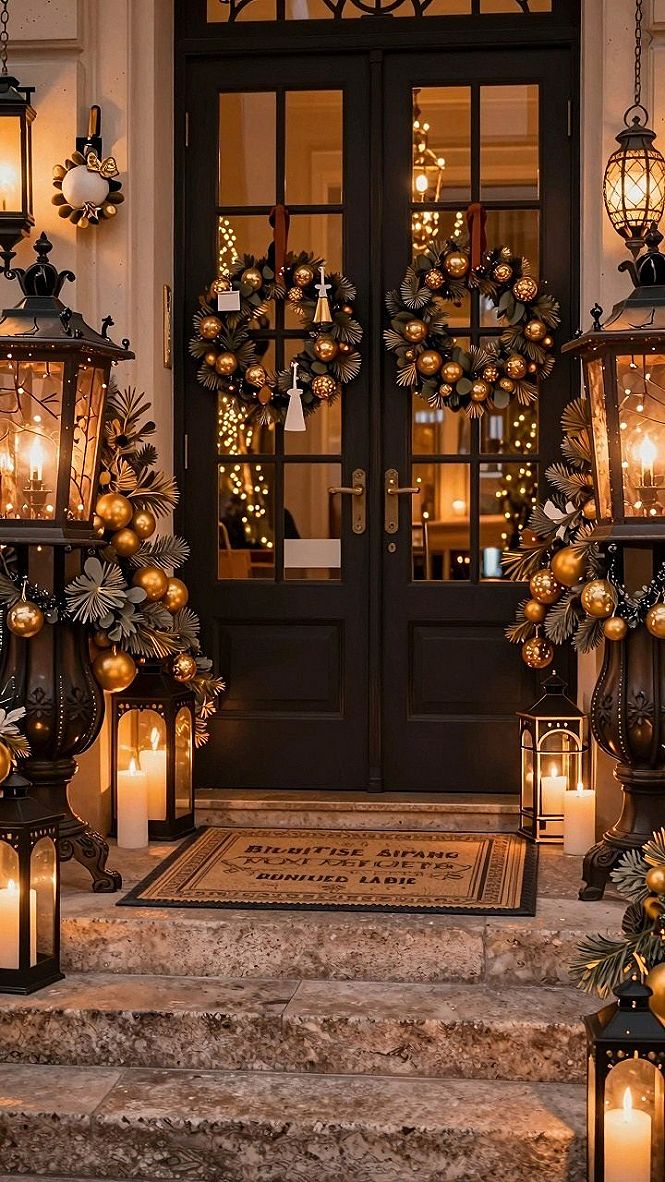 Framing Your Doorway with Metallic Halloween Wreaths