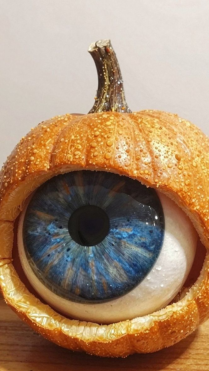 Adding Giant Eyeball Accents to Halloween Pumpkins