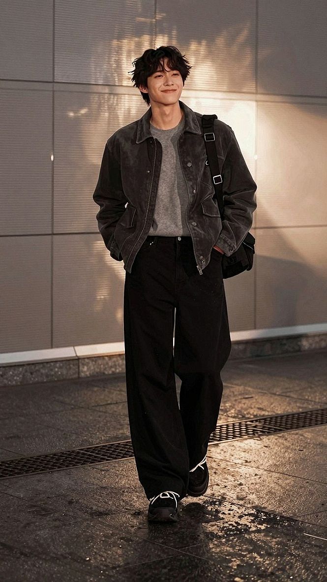 Styling an Oversized Suede Jacket with Wide Leg Trousers