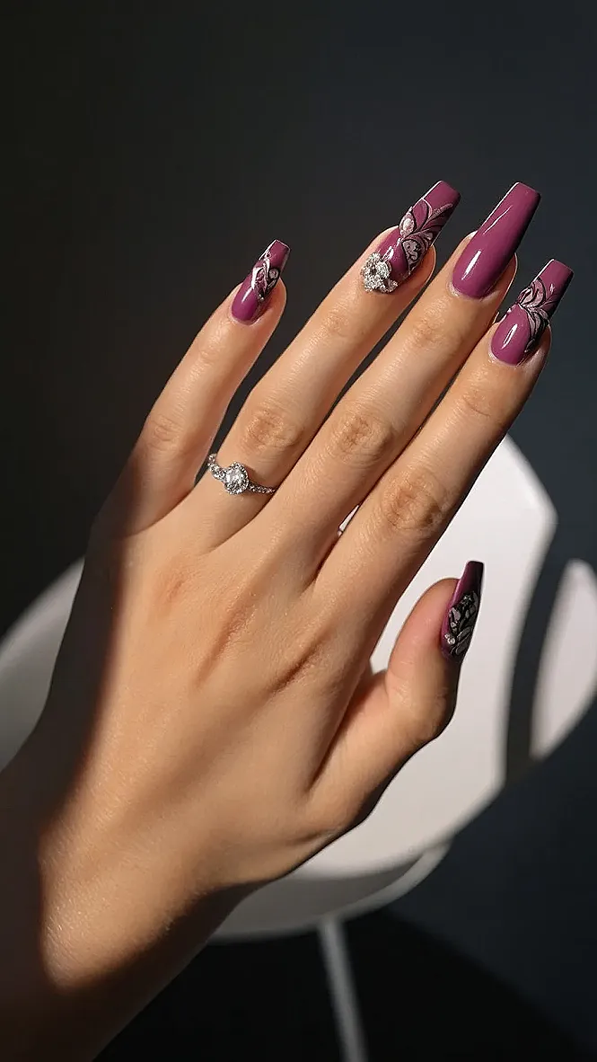 Fall in Love with This Deep Burgundy Mani! üíÖ: