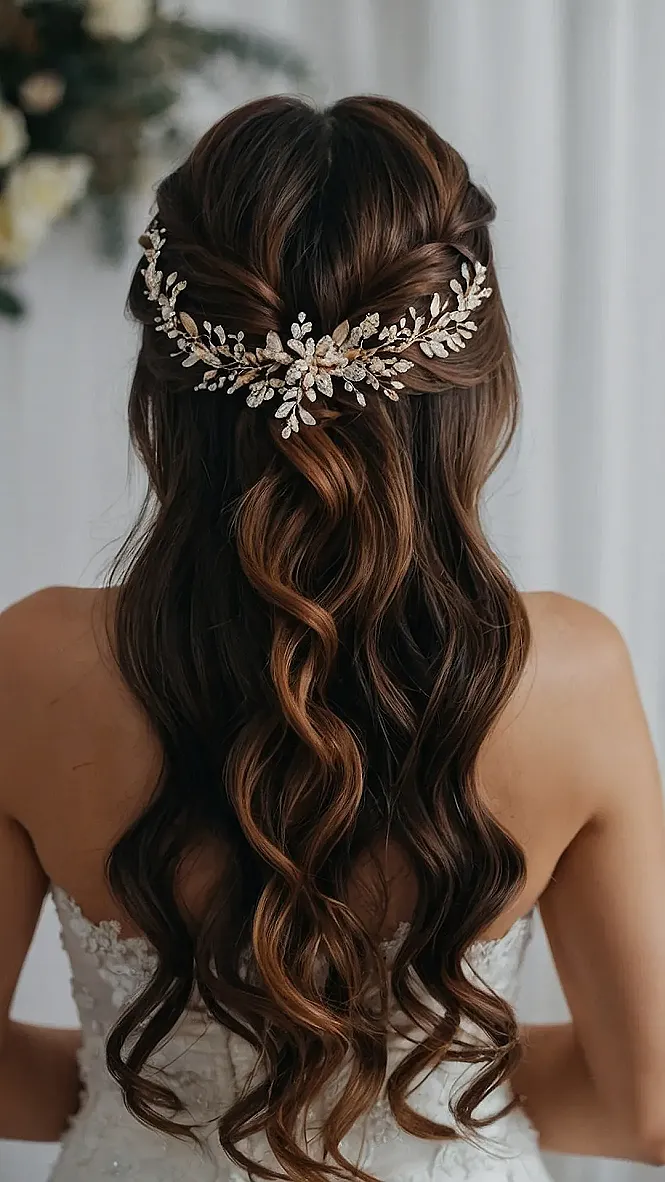 Half Up Half Down Wedding Hairstyles to Enhance Your Bridal Beauty