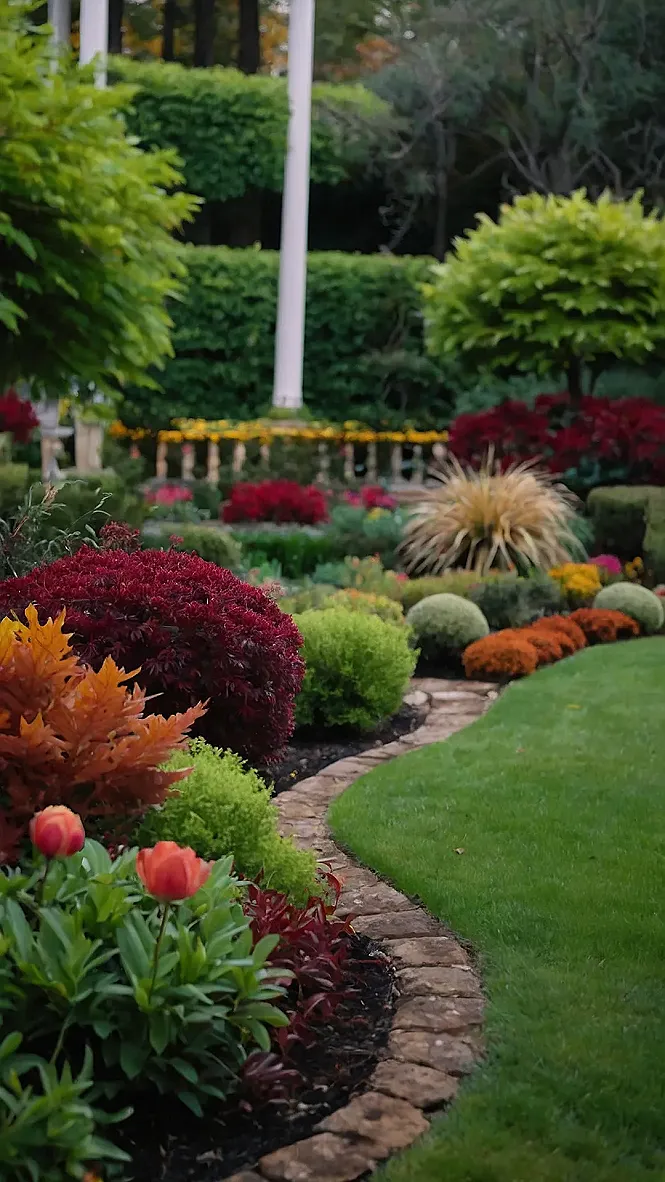 Autumn Garden's Winding Path