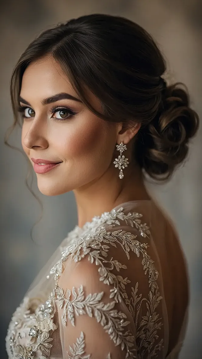 Wedding Hair, Brunette Fun