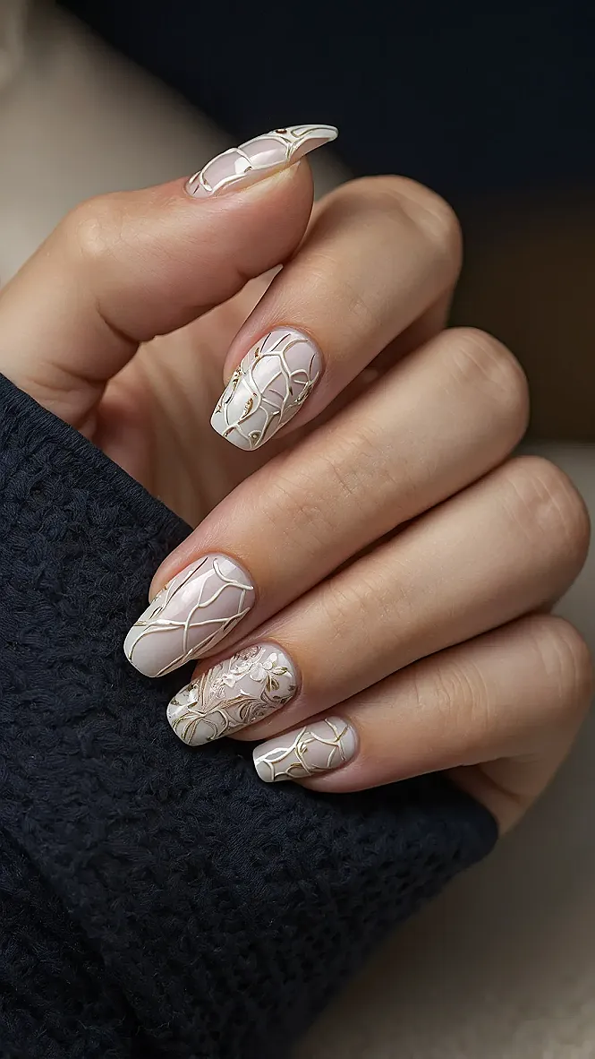 Ghostly Glamour Nails