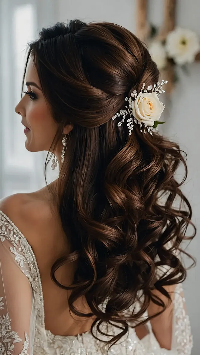 Glam Half-Up for the Aisle