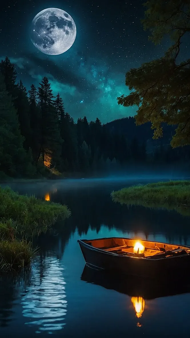 Blossom's Moonlit Kiss